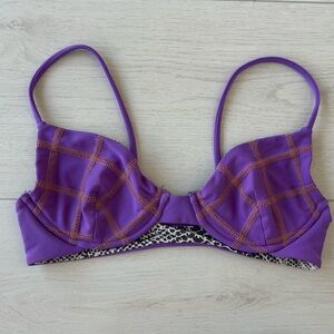 Acacia Bikini Top- Manhattan Stitched Purple Shave Ice Top (Size Small)